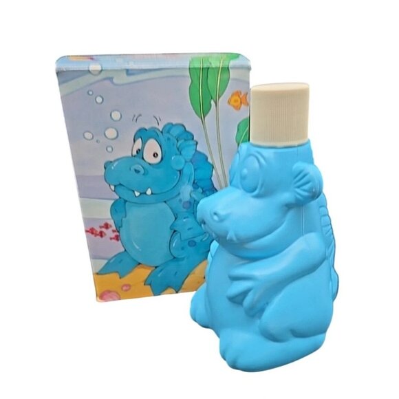 Sudsy Sinclair Blue Dinosaur Kids Liquid Soap Dispenser Set Avon Vintage 1980 - Picture 9 of 9